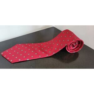 Men's Neck Tie Neil Martin Silk L59" W3.5" Red With Design